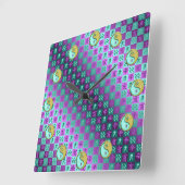 Aquarius & Metal Boar スクエア壁時計 (傾斜)