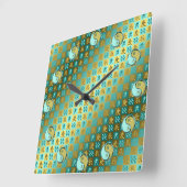 Aquarius & Metal Dragon スクエア壁時計 (傾斜)