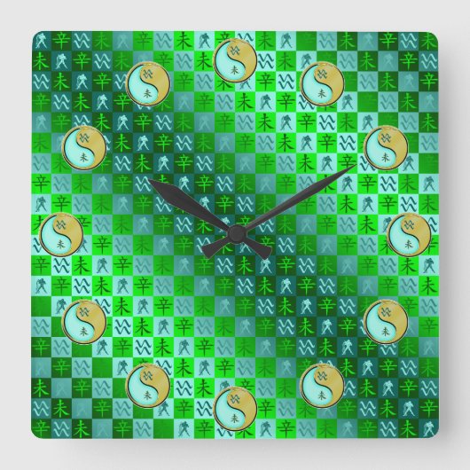 Aquarius & Metal Goat スクエア壁時計 (正面)