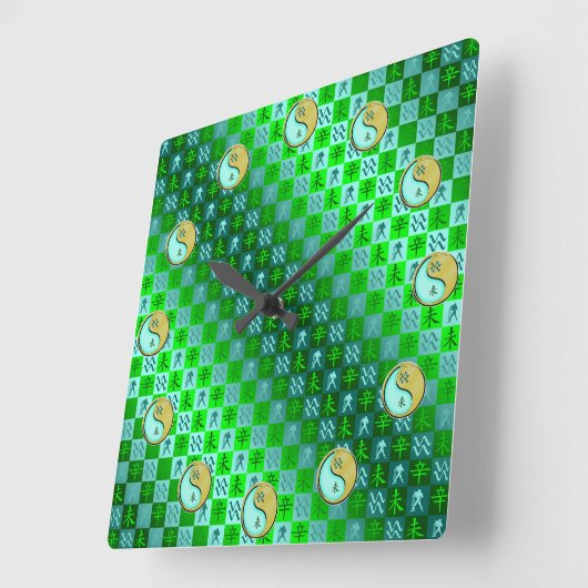 Aquarius & Metal Goat スクエア壁時計 (傾斜)