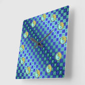 Aquarius & Metal Ox スクエア壁時計 (傾斜)