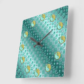 Aquarius & Metal Snake スクエア壁時計 (傾斜)