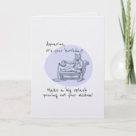 Aquarius Pun Funny Birthday Card カード