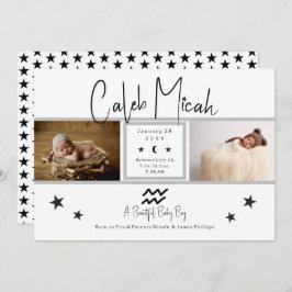 Aquarius Stars写真ベビー誕生発表 招待状