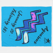 Aquarius Throw Blanket フリースブランケット (正面(横))