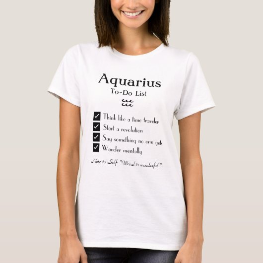 Aquarius - To-Doリスト Tシャツ (正面)