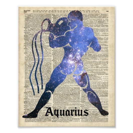 Aquarius Water〔占星術の〕十二宮図の看板ページ フォトプリント (正面)