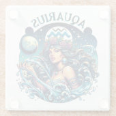 Aquarius Water Bearer Beautiful Woman Astrology  ガラスコースター (裏面)