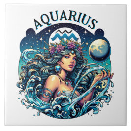 Aquarius Water Bearer Beautiful Woman Astrology  タイル