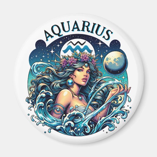 Aquarius Water Bearer Beautiful Woman Astrology  マグネット (正面)