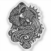 Aquarius Water‑Bearer — Celtic Knotwork Zodiac シール (正面)