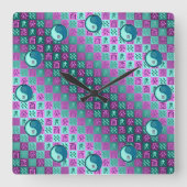 Aquarius & Water Rooster スクエア壁時計 (正面)