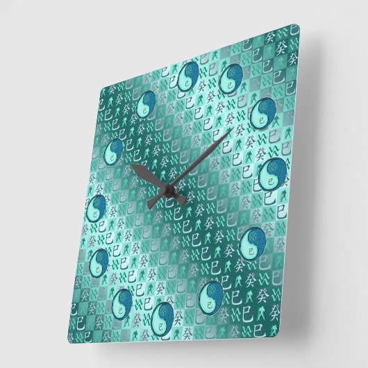 Aquarius & Water Snake スクエア壁時計 (傾斜)