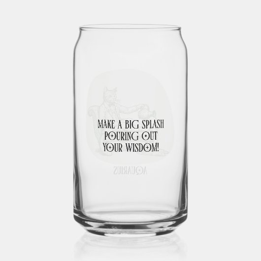 Aquarius Wise Cat Zodiac Birthday Gift ガラス缶 (裏面)