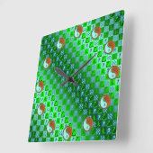 Aquarius & Wood Goat スクエア壁時計 (傾斜)