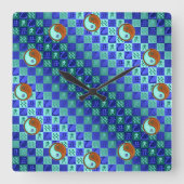 Aquarius & Wood Ox スクエア壁時計 (正面)