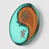 Aquarius & Wood Tiger ラージ壁時計 (傾斜)