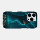 Aquarius Zodiac Art – Celestial Water Bearer iPhoneケース (裏面横)