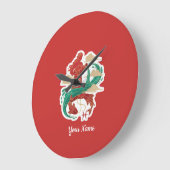 Aquarius Zodiac Artistic Symbol T-Shirt - Custom  ラージ壁時計 (傾斜)