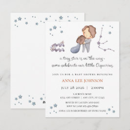 Aquarius Zodiac Baby Shower Invitation シーズンカード