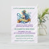 Aquarius Zodiac Baby Shower Lavender and Green 招待状 (スタンド正面)