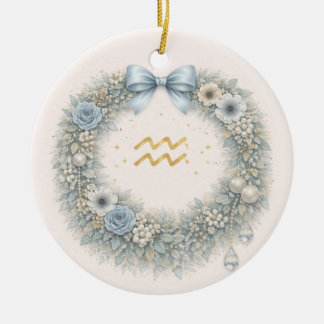 Aquarius Zodiac Christmas Ornament – Celestial Win セラミックオーナメント