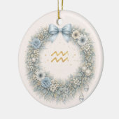 Aquarius Zodiac Christmas Ornament – Celestial Win セラミックオーナメント (左)