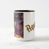 Aquarius Zodiac Galaxy Design – Astrology Horoscop ツートーンマグカップ (中央)