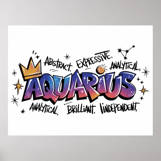 Aquarius Zodiac Graffiti  ポスター (正面)
