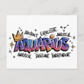 Aquarius Zodiac Graffiti  ポストカード (正面)