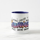 Aquarius Zodiac Graffiti  マグカップ (中央)