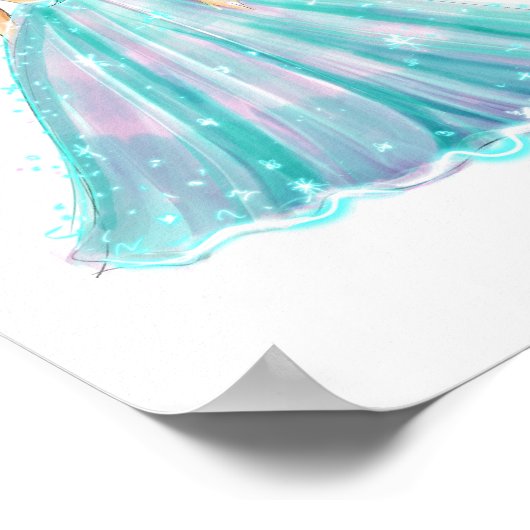 Aquarius Zodiac Illustration – Hand Drawn ポスター (角)