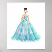 Aquarius Zodiac Illustration – Hand Drawn ポスター (正面)