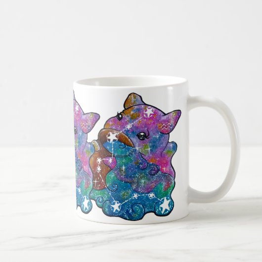 Aquarius Zodiac Sign コーヒーマグカップ (右)