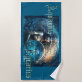 Aquarius Zodiac Sign ビーチタオル (正面)