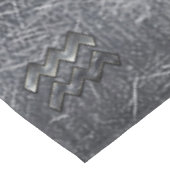 Aquarius Zodiac Sign Distressed Silver Steel テーブルクロス (アングル)