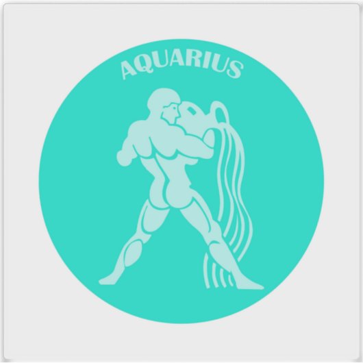 Aquarius, Zodiac Sign, Horoscope, Astrology シール (正面)