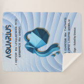 Aquarius Zodiac Sign Modern 3D Astrology Design シェルパブランケット (正面(横))