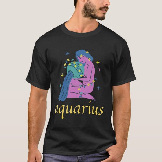 Aquarius Zodiac Sign s Astrology Horoscope Tシャツ (正面)