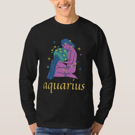 Aquarius Zodiac Sign s Astrology Horoscope Tシャツ (正面)