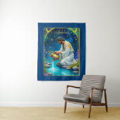 Aquarius Zodiac Sign Under a Starry Sky タペストリー (インサイチュ)