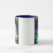 Aquarius Zodiac Sign Under a Starry Sky マグカップ (中央)