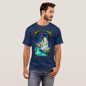 Aquarius Zodiac Sign Under a Starry Sky Tシャツ (正面フル)