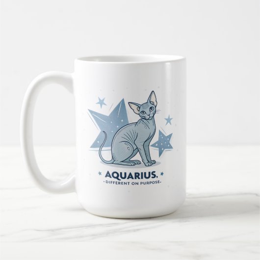 Aquarius Zodiac Sphynx Cat Different Purpose Art コーヒーマグカップ (左)
