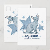 Aquarius Zodiac Sphynx Cat Different Purpose Art ポストカード (正面/裏面)