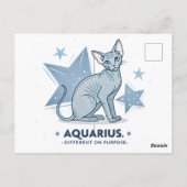 Aquarius Zodiac Sphynx Cat Different Purpose Art ポストカード (裏面)