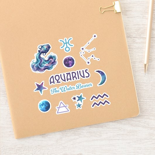 Aquarius Zodiac Sticker Collection シール (ノートブック)