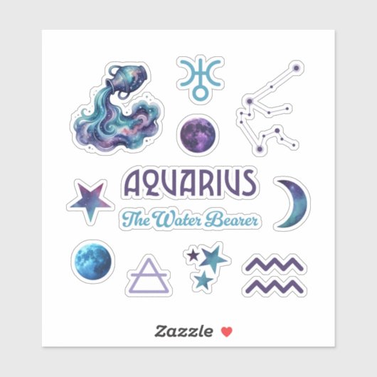 Aquarius Zodiac Sticker Collection シール (シート)