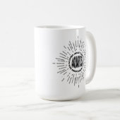 Aquarius Zodiac Sunburst Typography Astrology Grap コーヒーマグカップ (正面右)