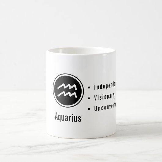 Aquarius Zodiac Traits Minimal Astrology コーヒーマグカップ (中央)